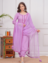 Elegant Lilac Traditional Salwar Kameez with kota doria Dupatta