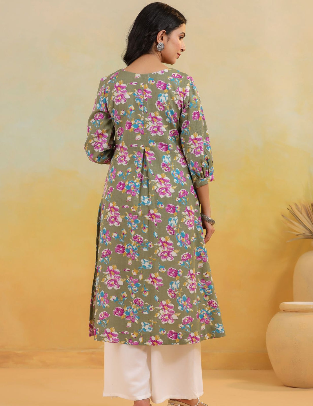 Mehak A-Line Cotton Flax Kurta