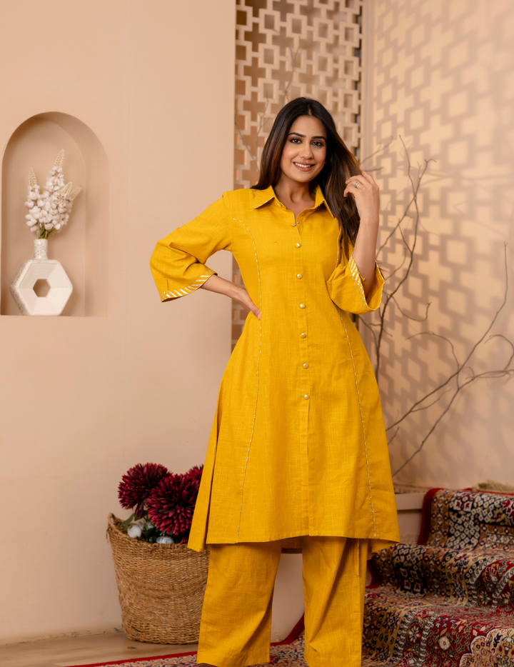 Mustard Yellow Cotton Coord Set