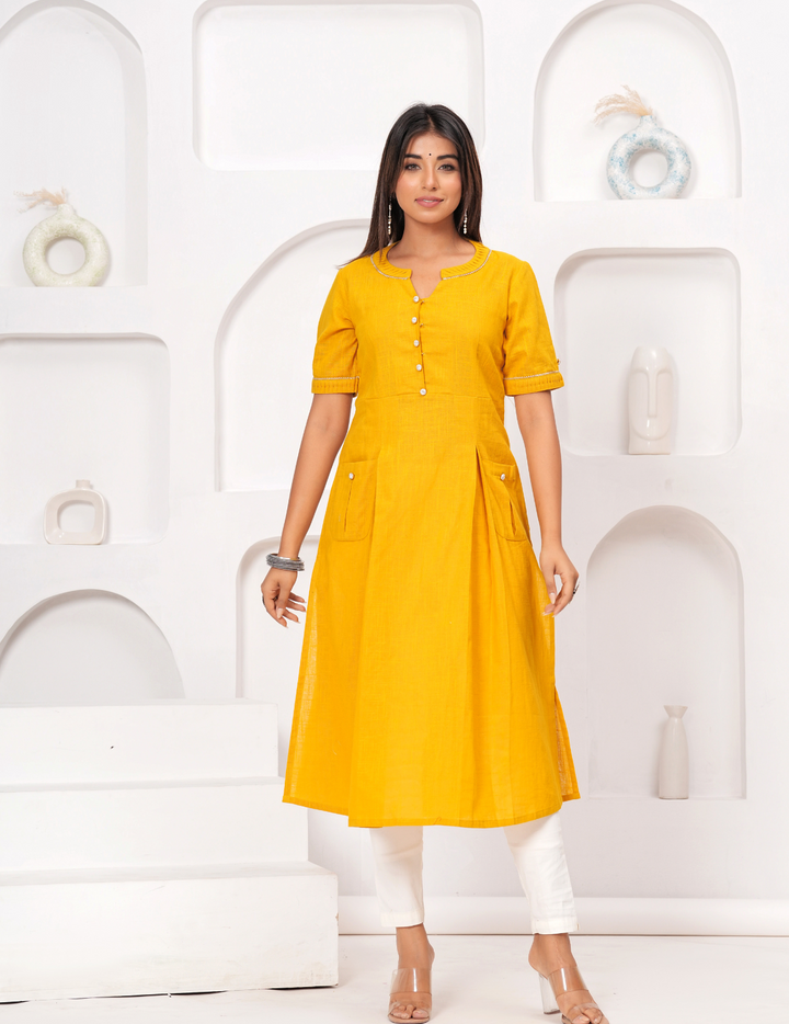 Sunshine Yellow Button-Down Kurta