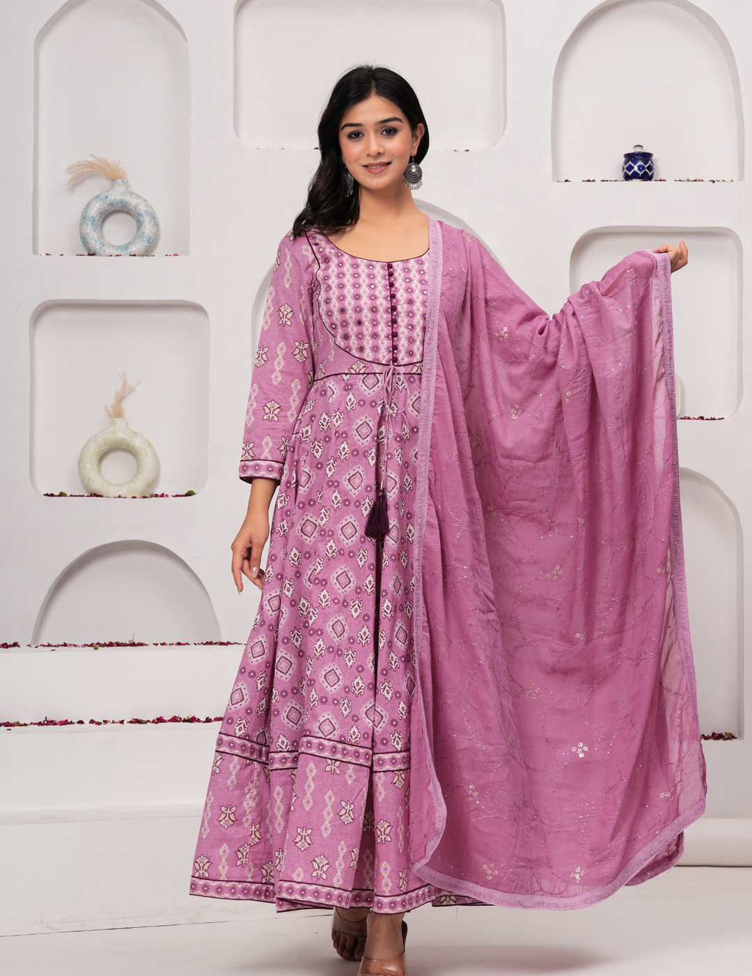 Orchid Pink Anarkali Set