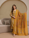 Mustard Yellow Paisley Cotton Suit Set
