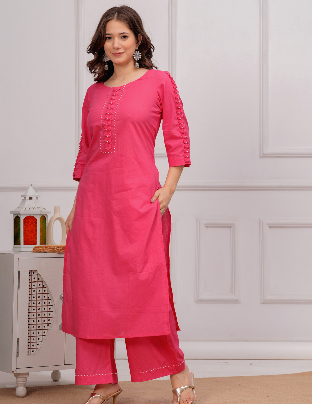 Chic Pink Kurta with Palazzo