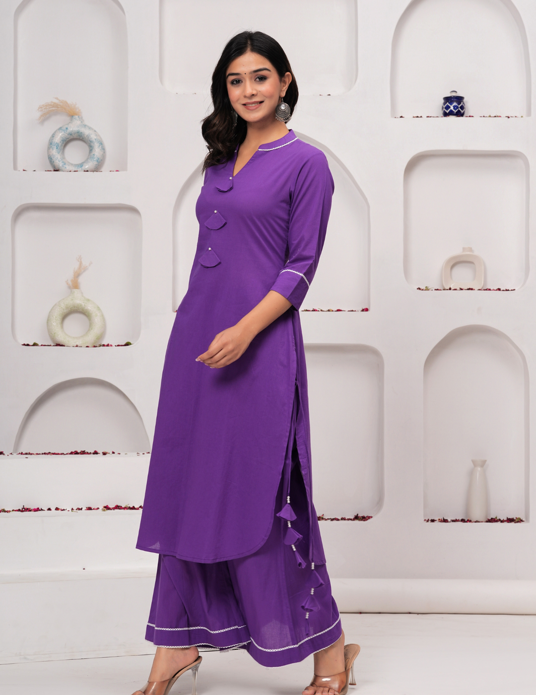 Purple Elegance Kurta and Plazo Set