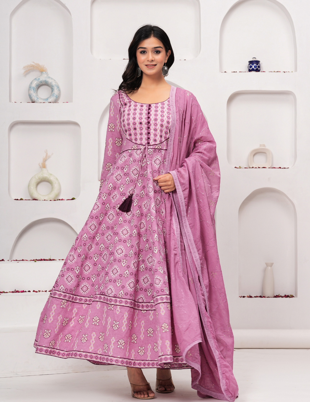 Orchid Pink Anarkali Set