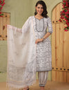Black White Block Print Cotton Suit Set