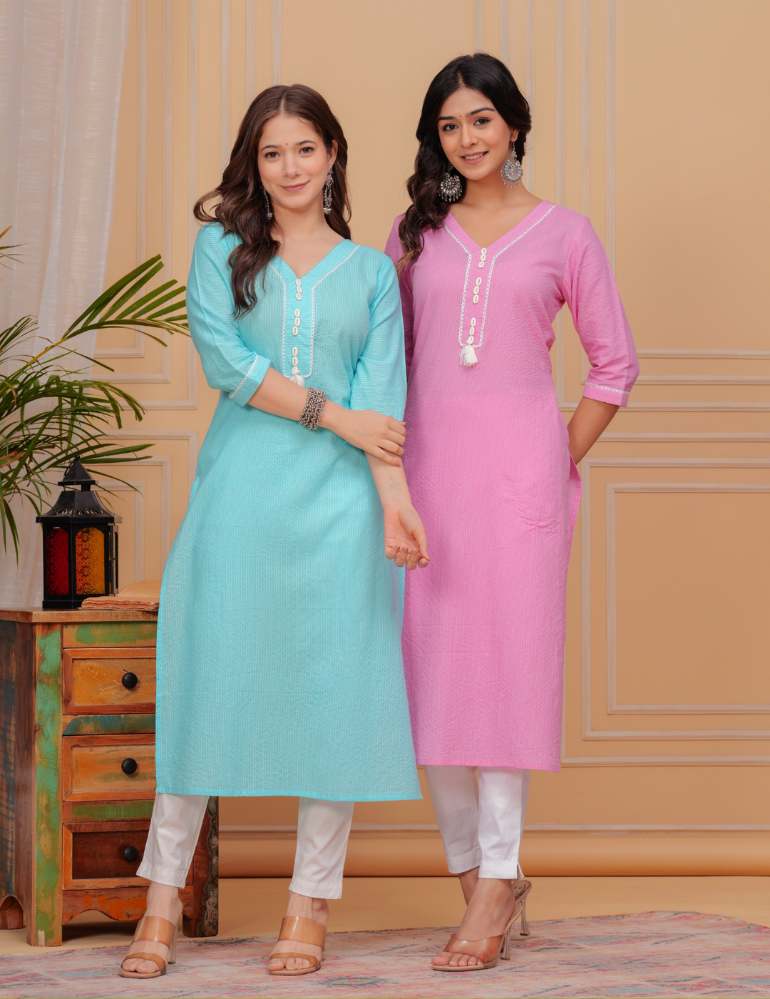 Elegant Pastel Cotton Kurtas