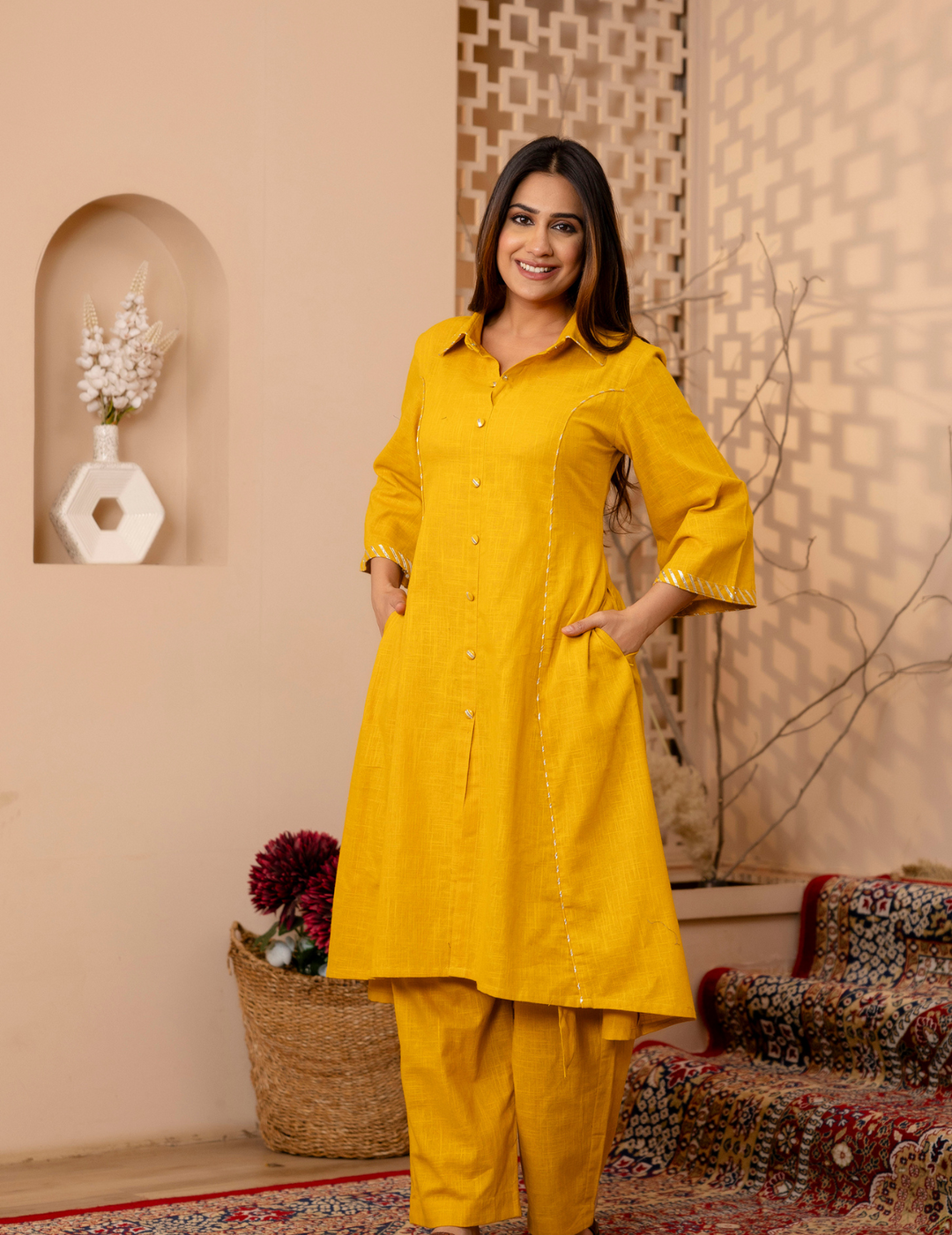 Mustard Yellow Cotton Coord Set