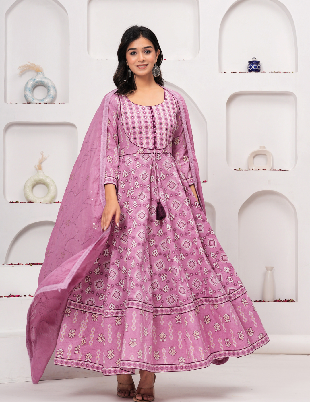 Orchid Pink Anarkali Set