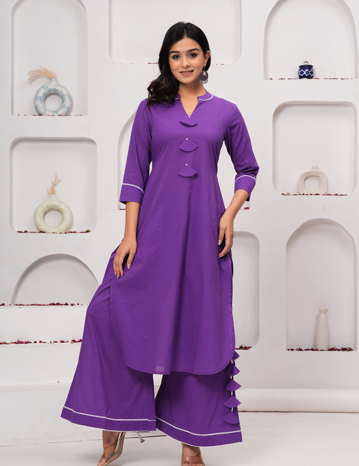 Purple Elegance Kurta and Plazo Set