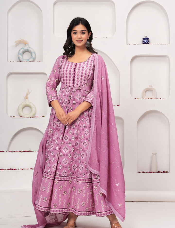 Orchid Pink Anarkali Set