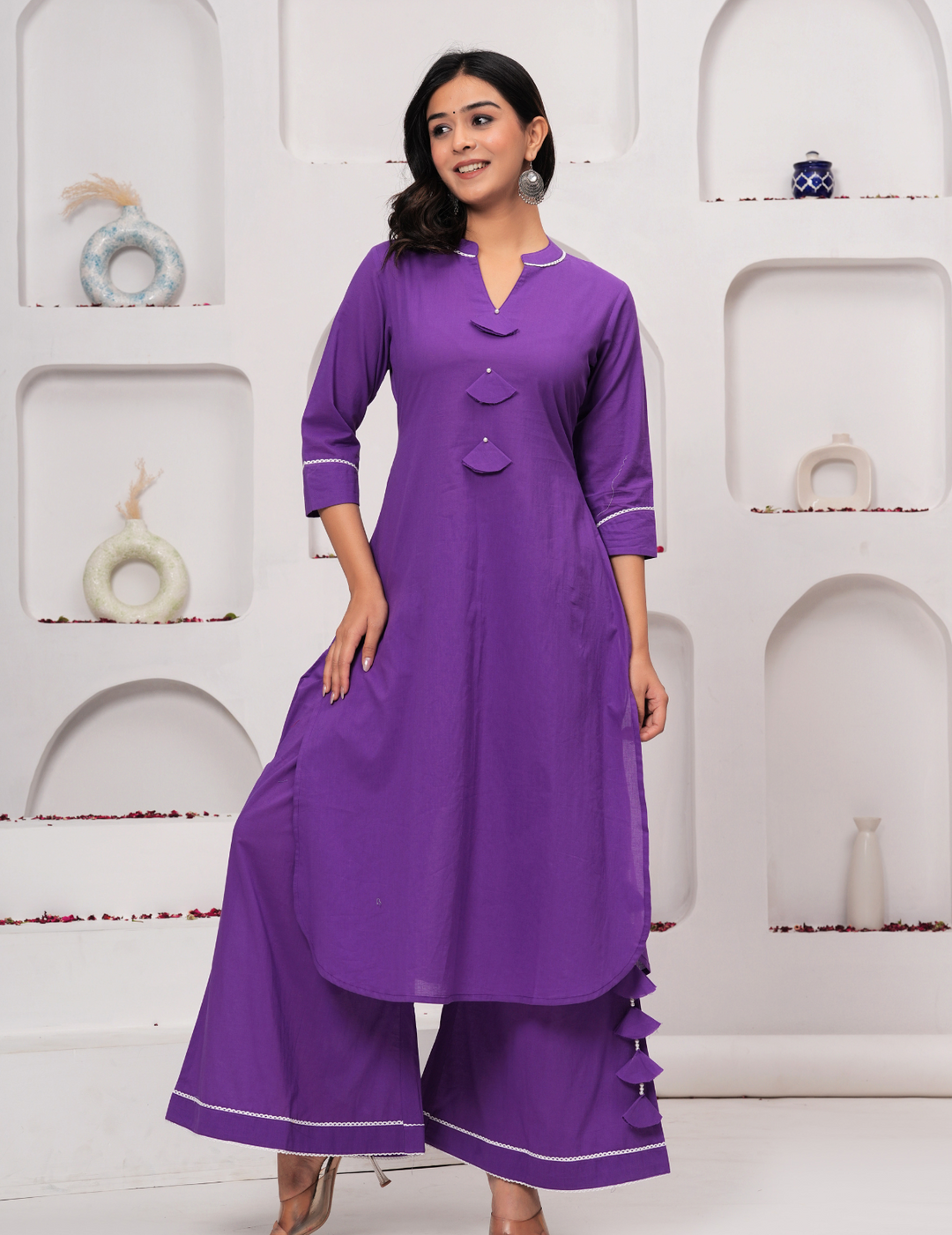 Purple Elegance Kurta and Plazo Set