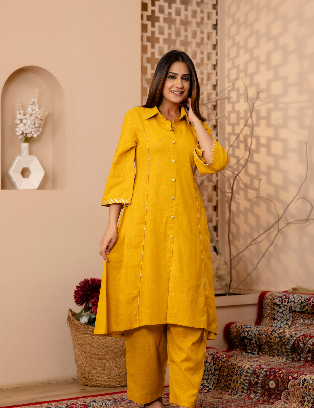 Mustard Yellow Cotton Coord Set