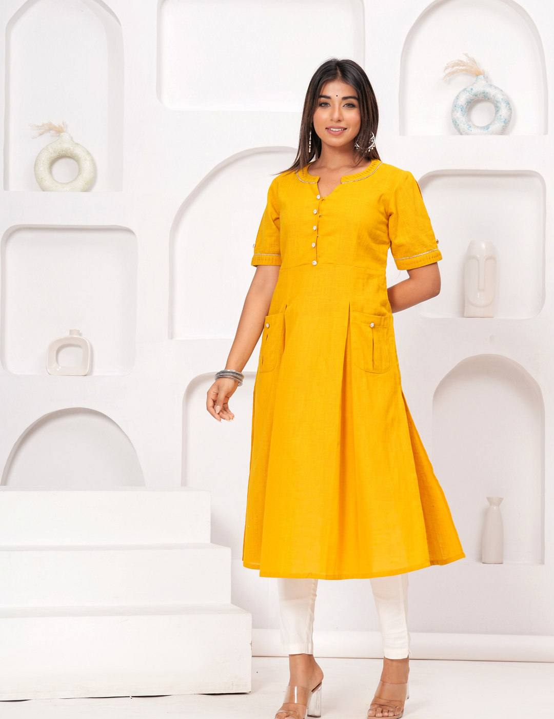 Sunshine Yellow Button-Down Kurta