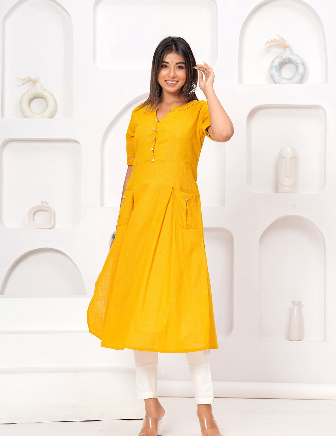 Sunshine Yellow Button-Down Kurta