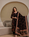Black Floral Cotton Suit Set