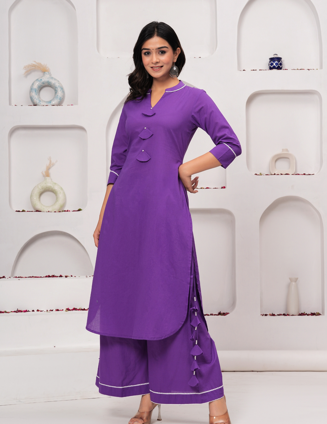 Purple Elegance Kurta and Plazo Set