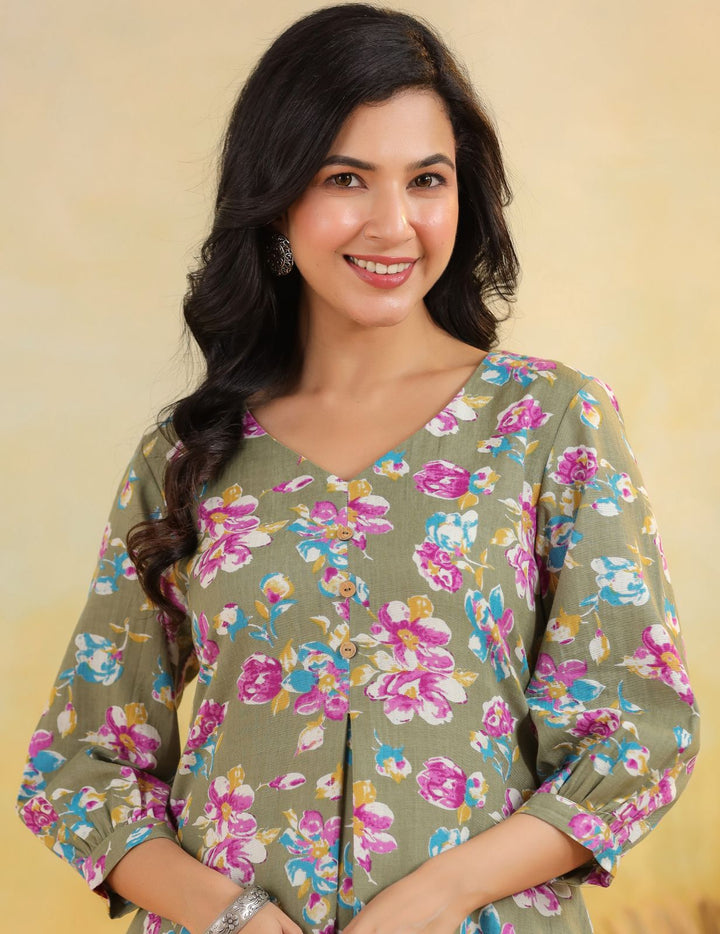 Mehak A-Line Cotton Flax Kurta