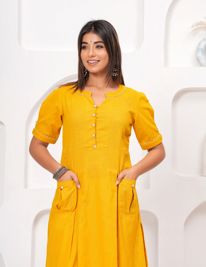 Sunshine Yellow Button-Down Kurta