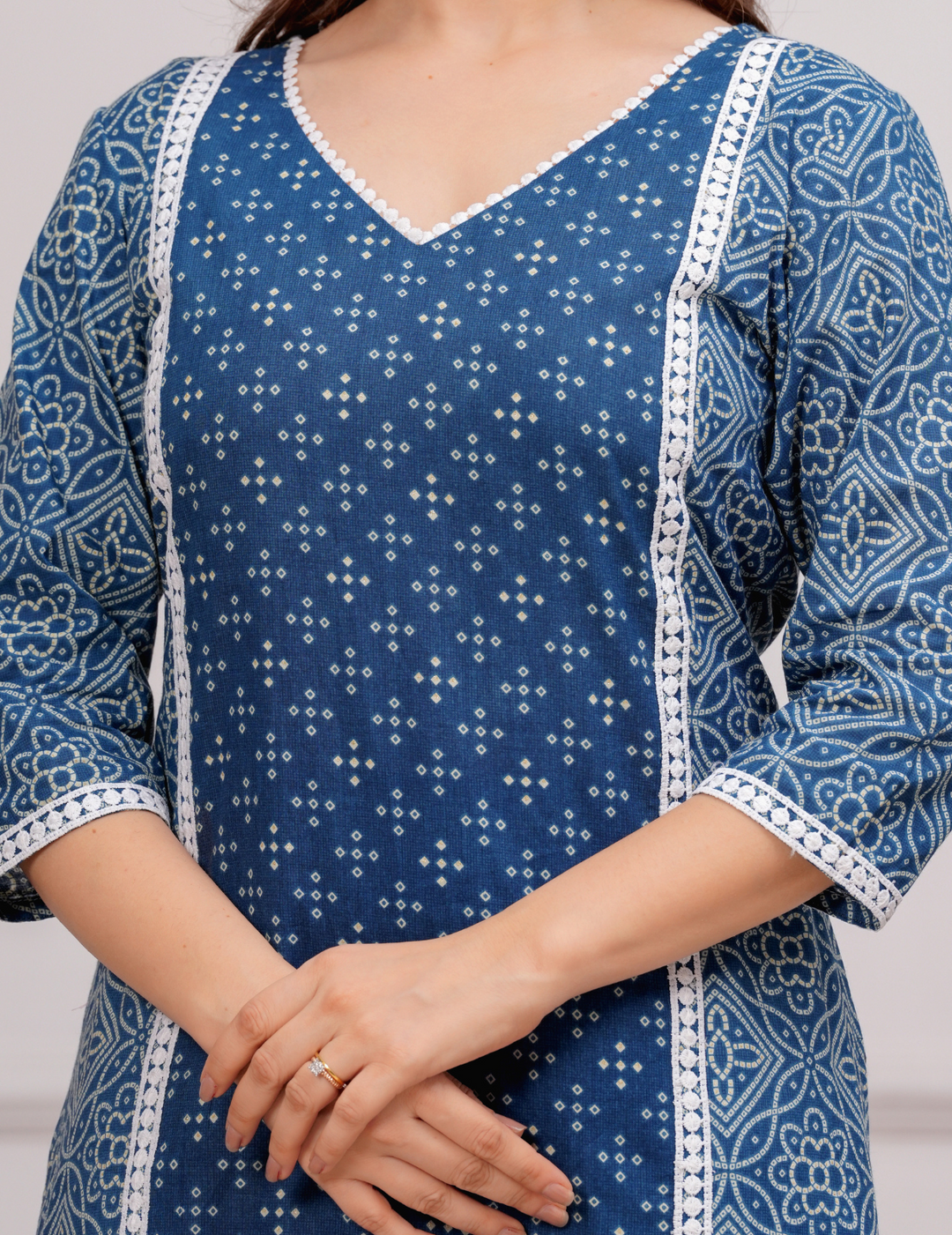 Elegant Blue Cotton Kurta Set