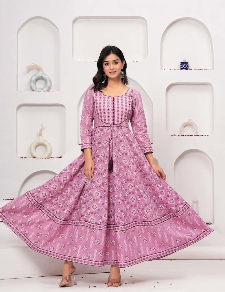 Orchid Pink Anarkali Set