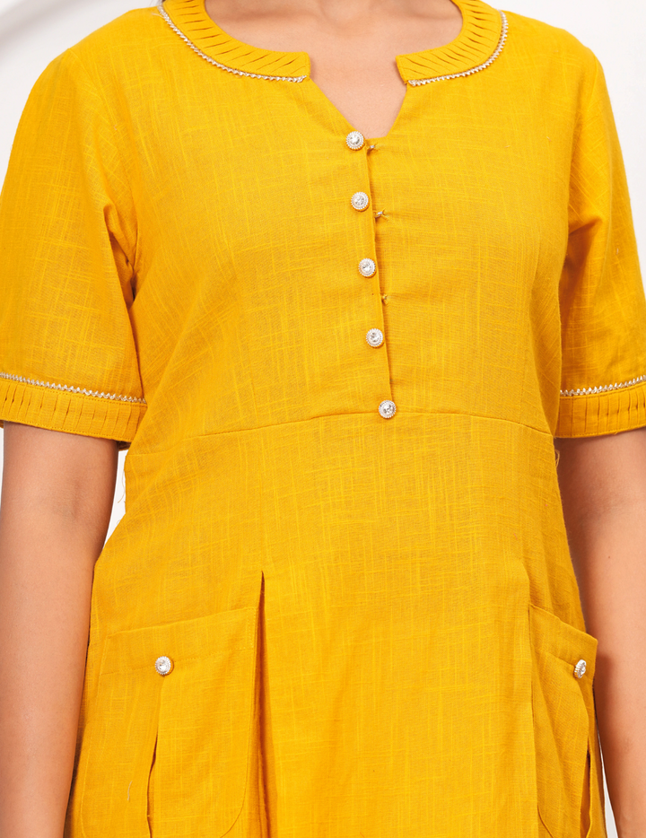 Sunshine Yellow Button-Down Kurta