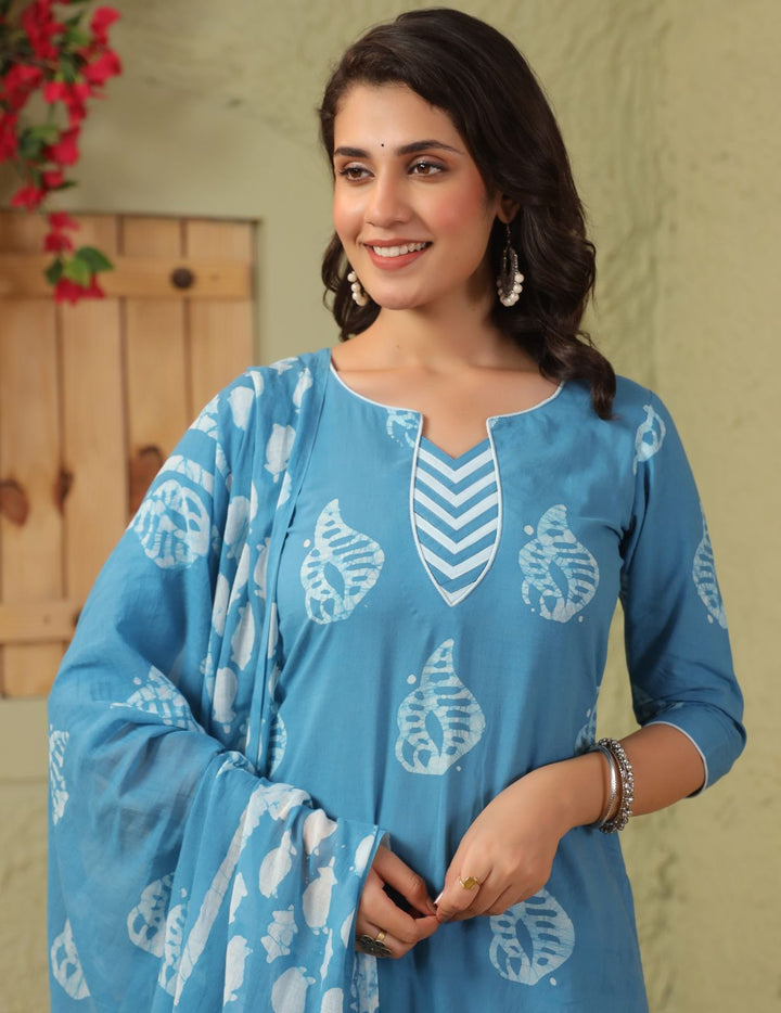 Neelkriti Handblock Suit Set
