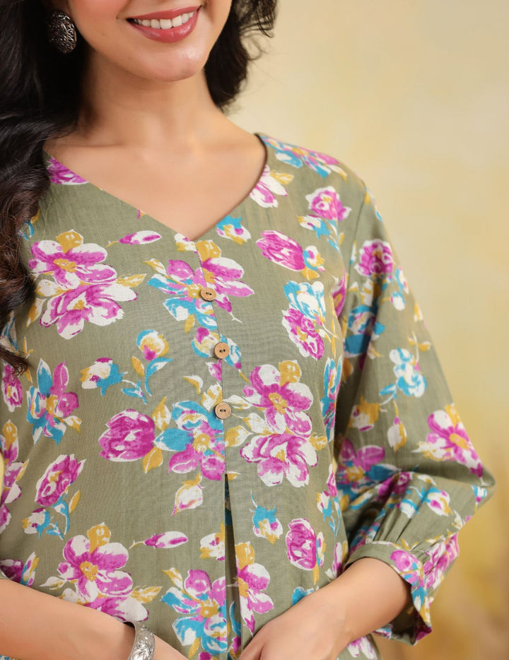 Mehak A-Line Cotton Flax Kurta