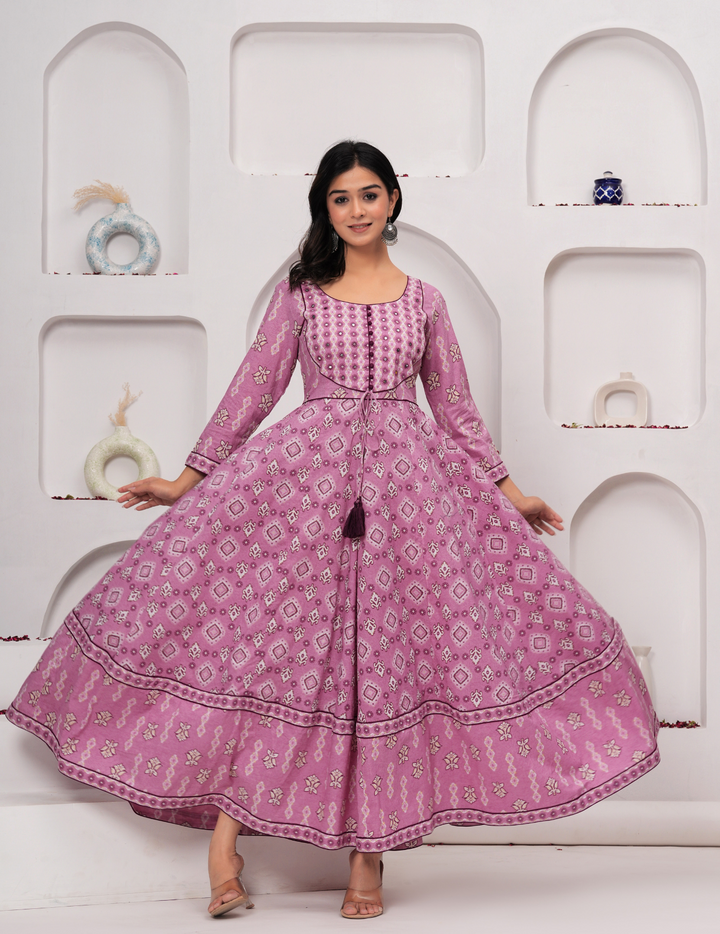 Orchid Pink Anarkali Set