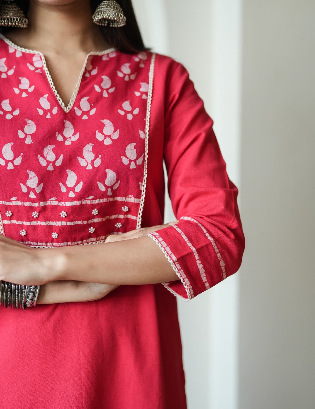 Red Cotton Flex Kurta