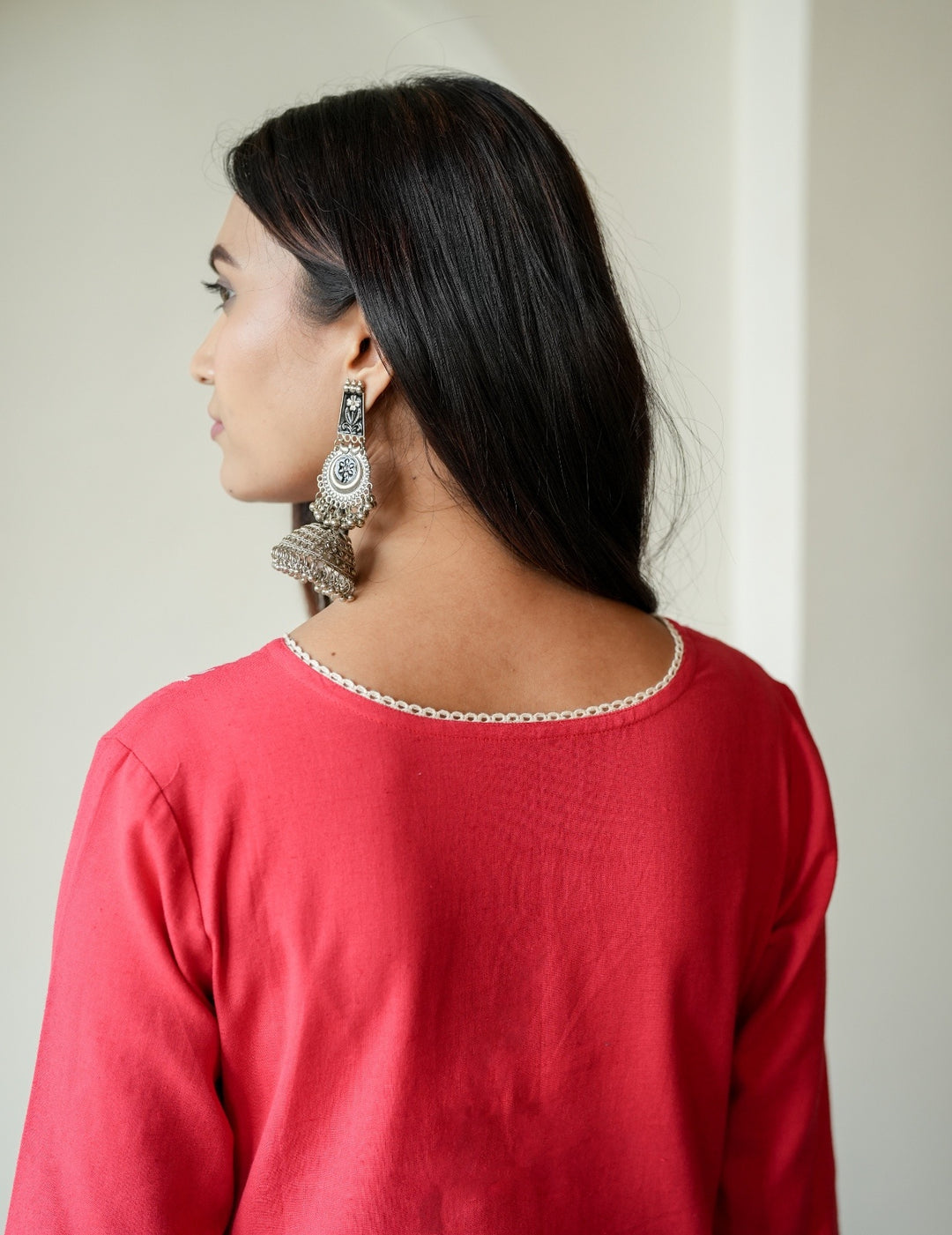 Red Cotton Flex Kurta