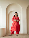 Ruhani Red A-Line Kurta Set