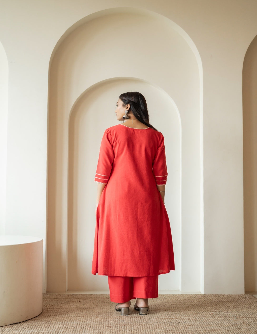 Ruhani Red A-Line Kurta Set
