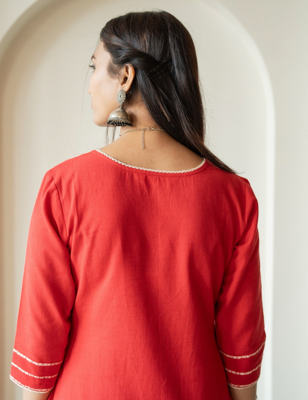 Ruhani Red A-Line Kurta Set