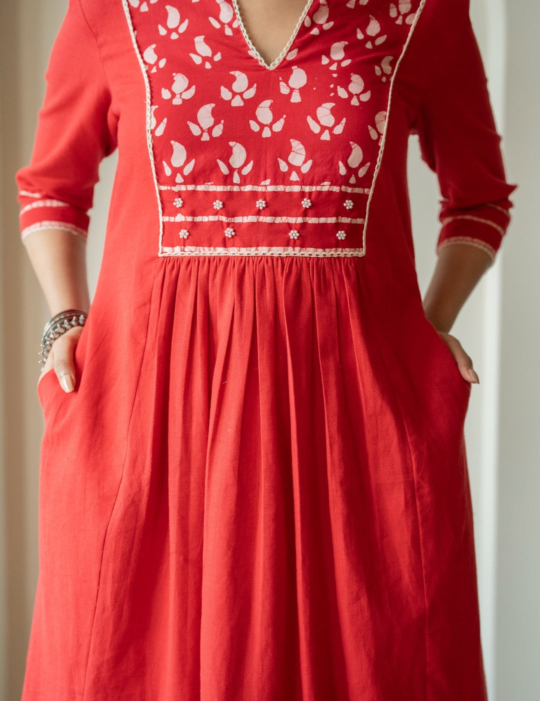 Ruhani Red A-Line Kurta Set