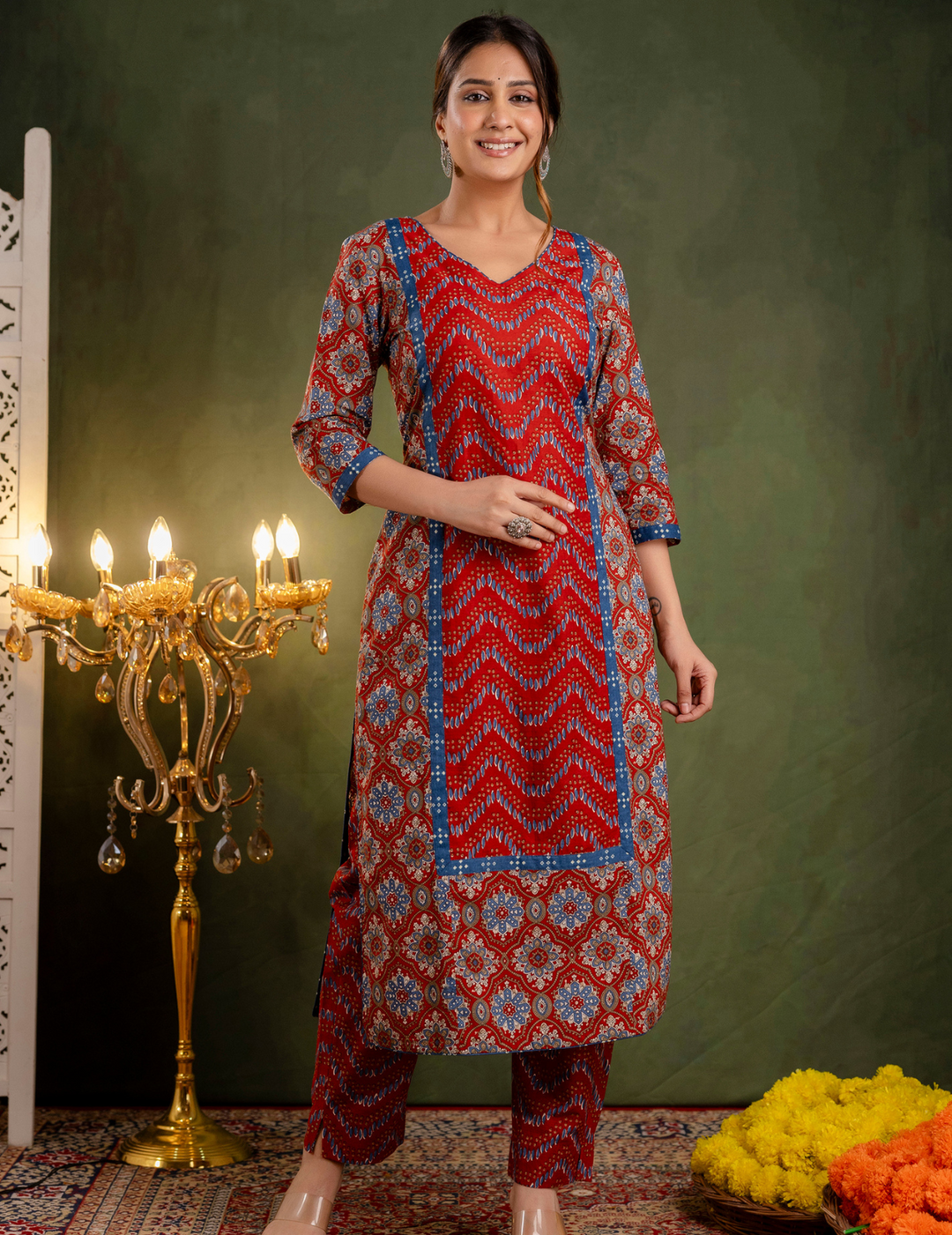 Crimson Waves Kurta Set