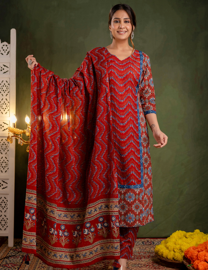 Crimson Waves Kurta Set