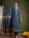Indigo Floral Kurta Set
