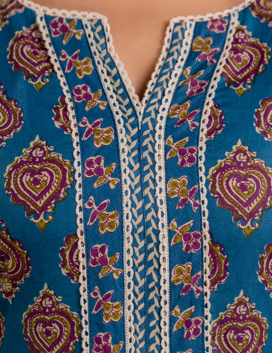 Indigo Floral Kurta Set