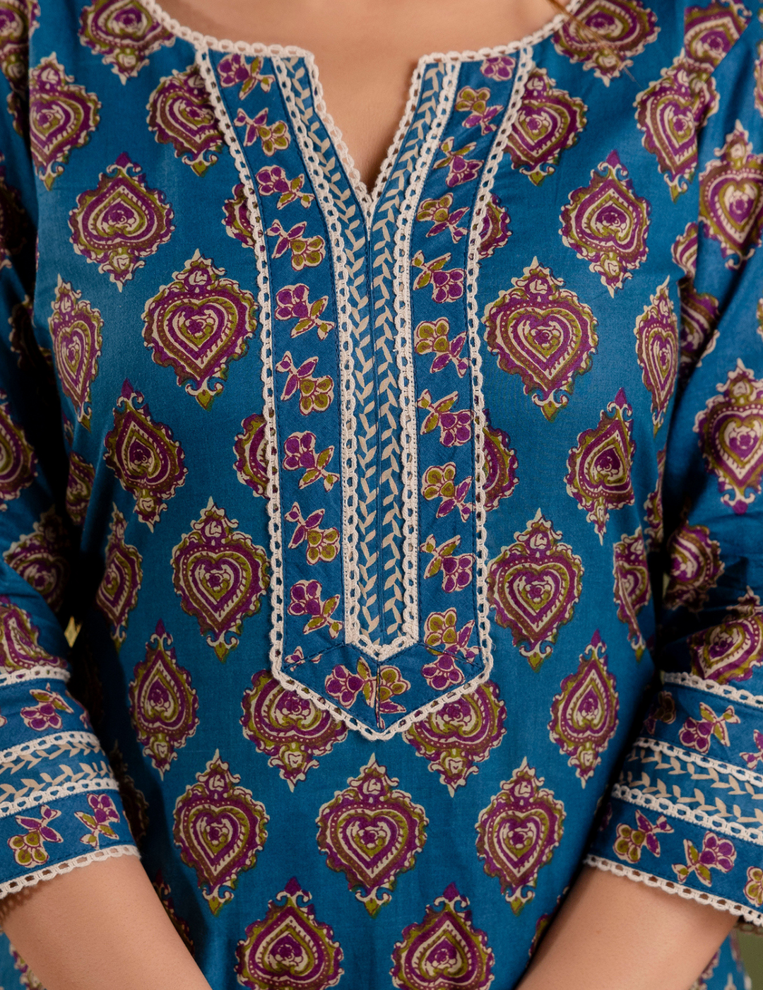 Indigo Floral Kurta Set