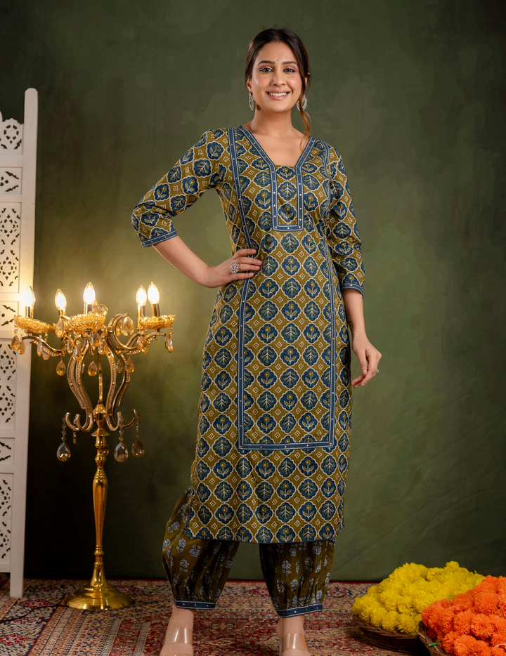 Olive Charm Kurta Set