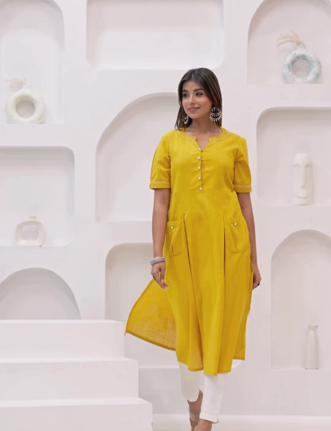 Sunshine Yellow Button-Down Kurta