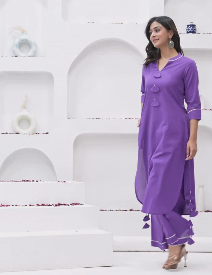 Purple Elegance Kurta and Plazo Set